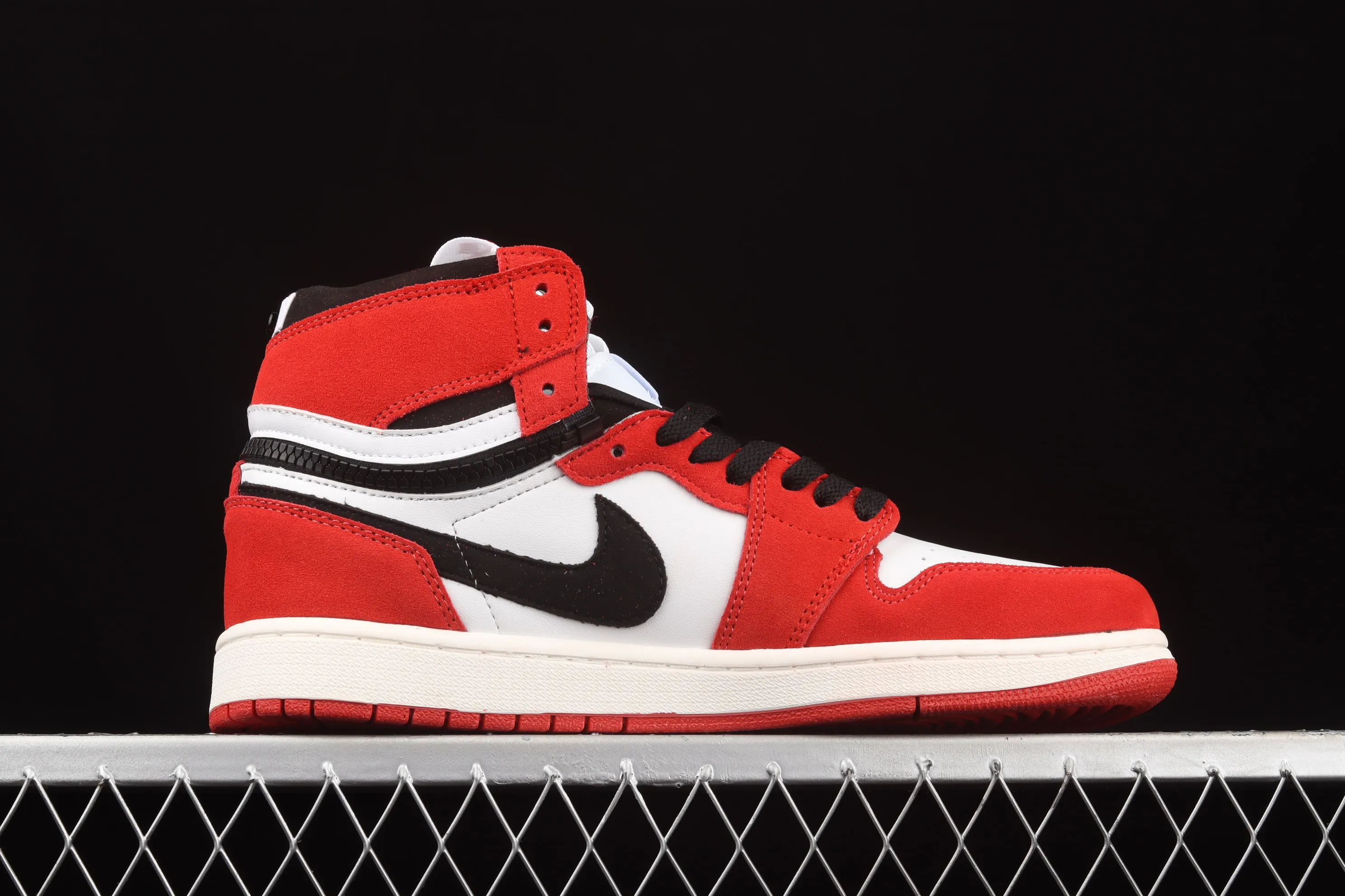 All categories Air Jordan Jordan series basketball shoes Air Jordan 1 High Z version Air Jordan 1 Switch AJ1 Joe 1 burgundy zipper high-top cultural basketball shoes CW6576-700